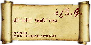 Élő György névjegykártya