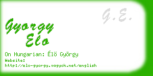 gyorgy elo business card